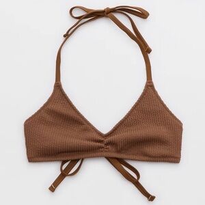 Aerie Crinkle Halter Voop Bikini Top